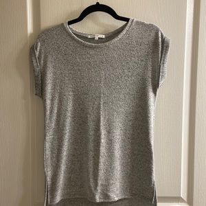 Black & grey cap sleeve top
